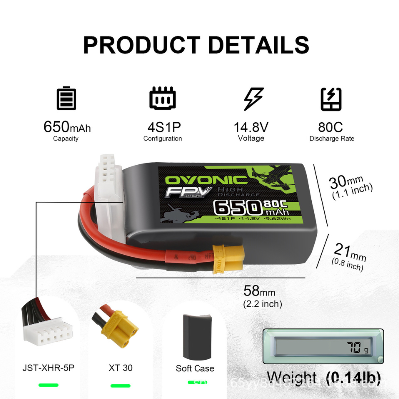 HOT OVONIC 650/850/1000/1300/1 – Drone Battery 4S recenzja i cena