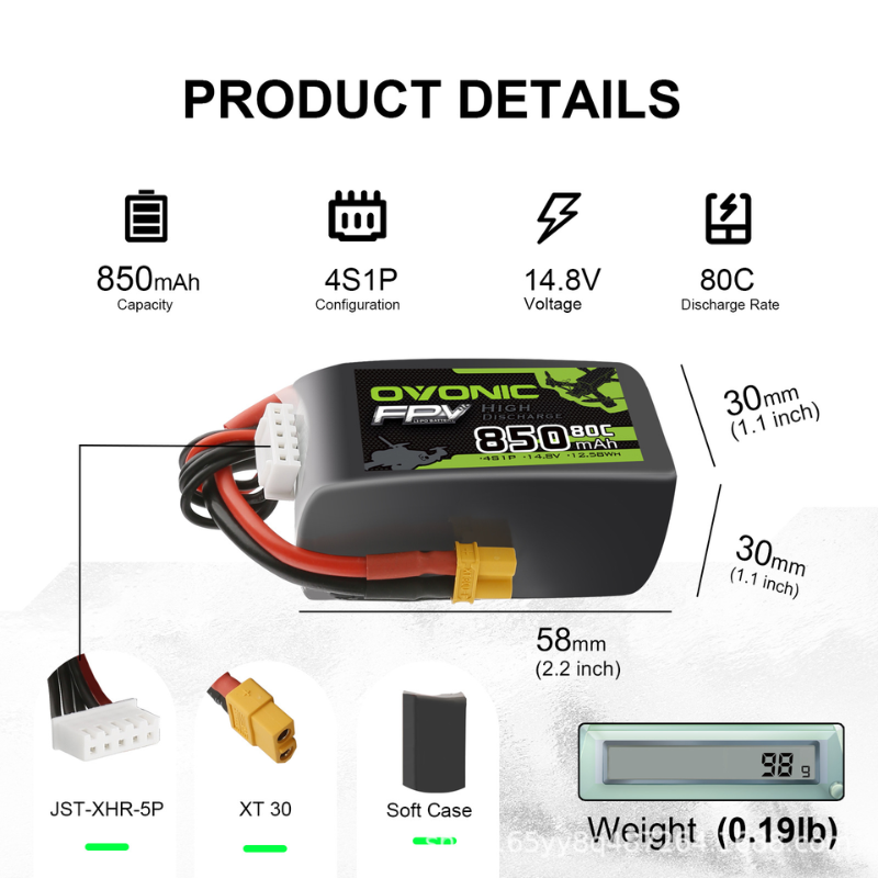 HOT OVONIC 650/850/1000/1300/1 – Drone Battery 4S recenzja i cena