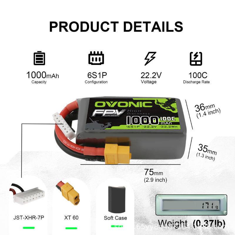 HOT OVONIC 650/850/1000/1300/1 – Drone Battery 4S recenzja i cena
